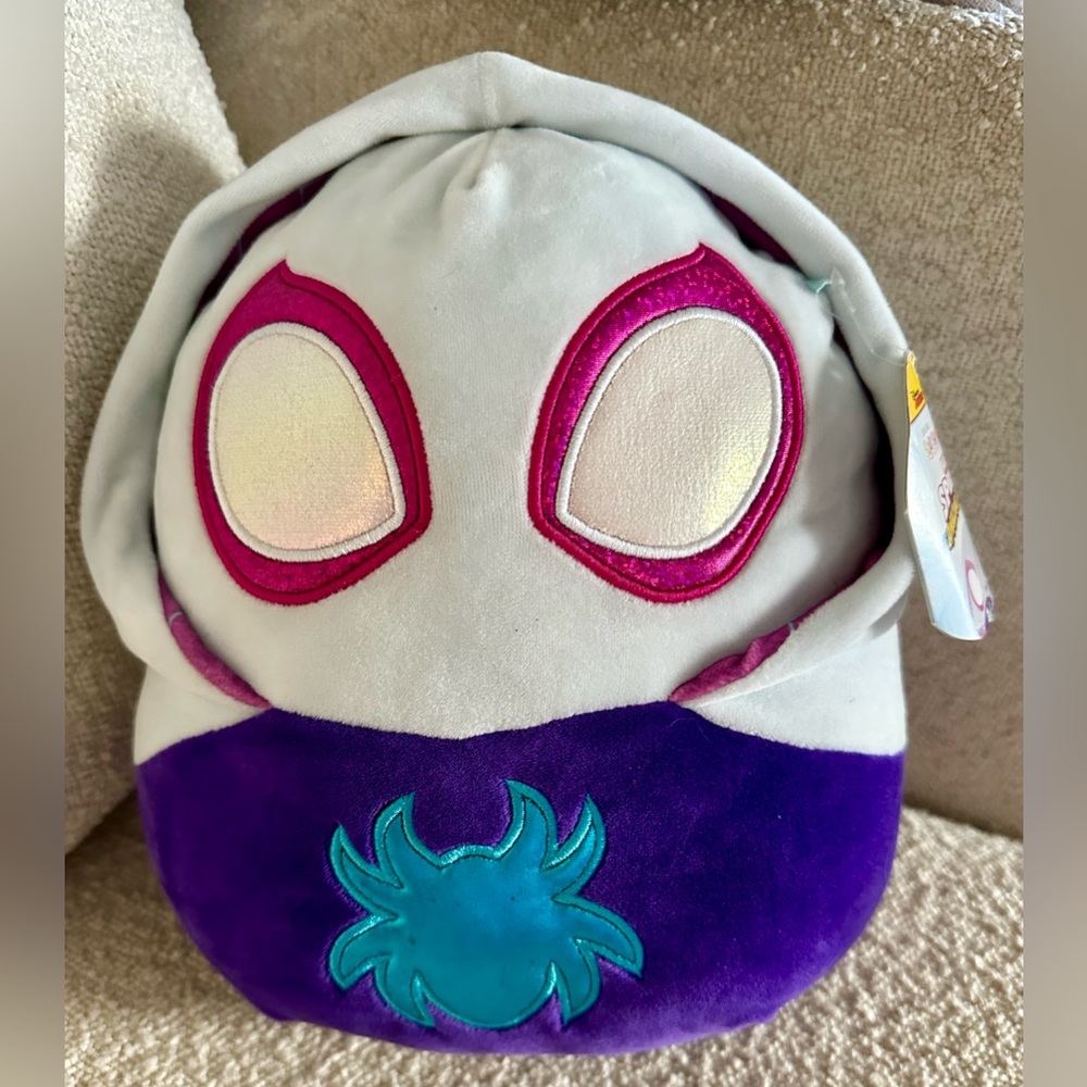 Squishmallow 10" Spiderman Ghost Spider Soft Hoodie Spidey Plush